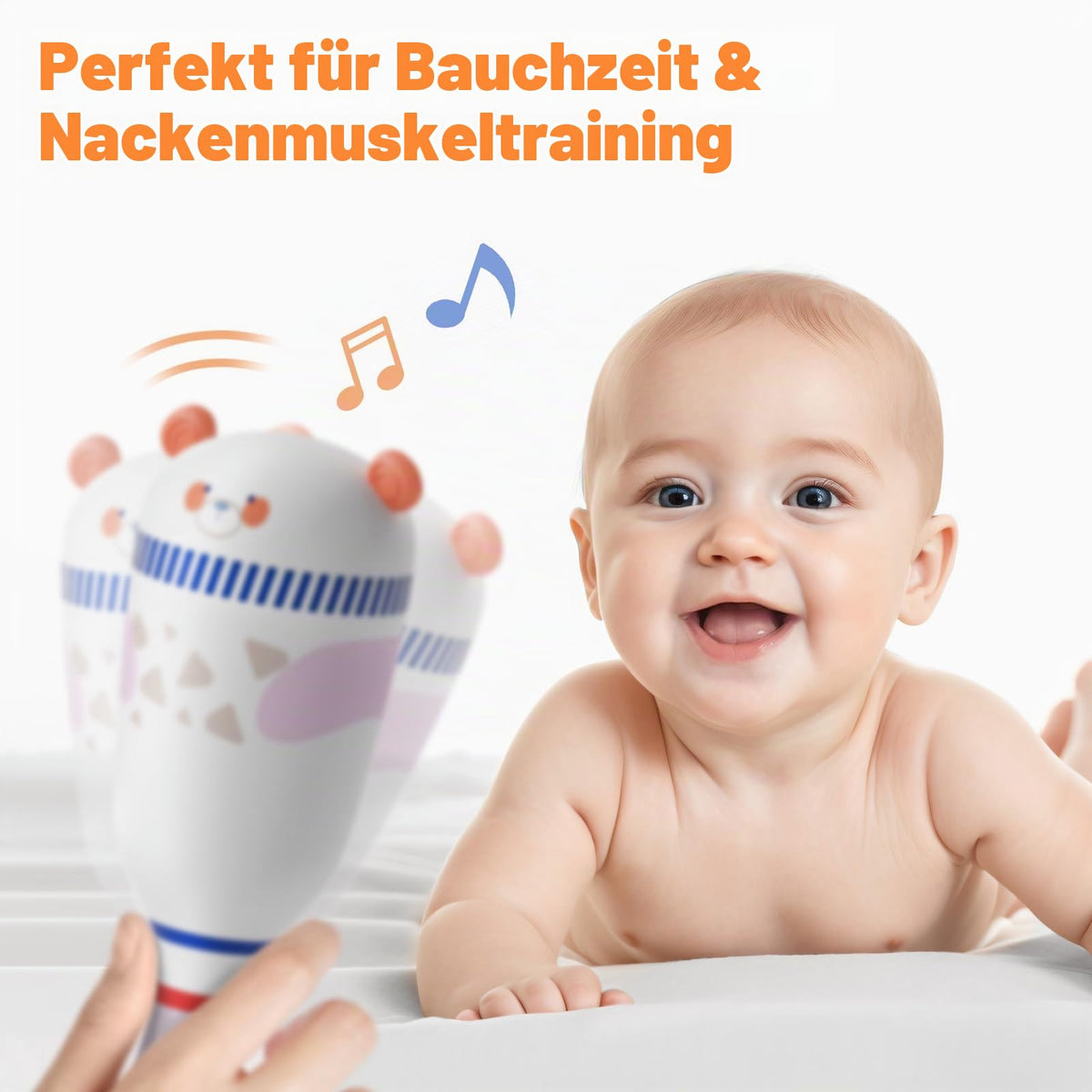 Evoceler Baby Rassel 0-6 Monate, Beißring Baby Sensorik Montessori Spielzeug, Bär Zebra Sensorik Rassel für Babys und Kleinkinder Geschenk (2 Stück)